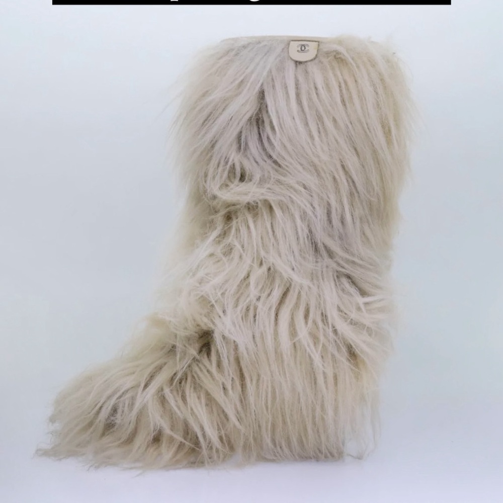 Chanel Cream wool Boots